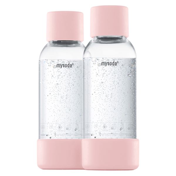 MySoda - Woody drikkeflaske 50 cl 2 stk rosa