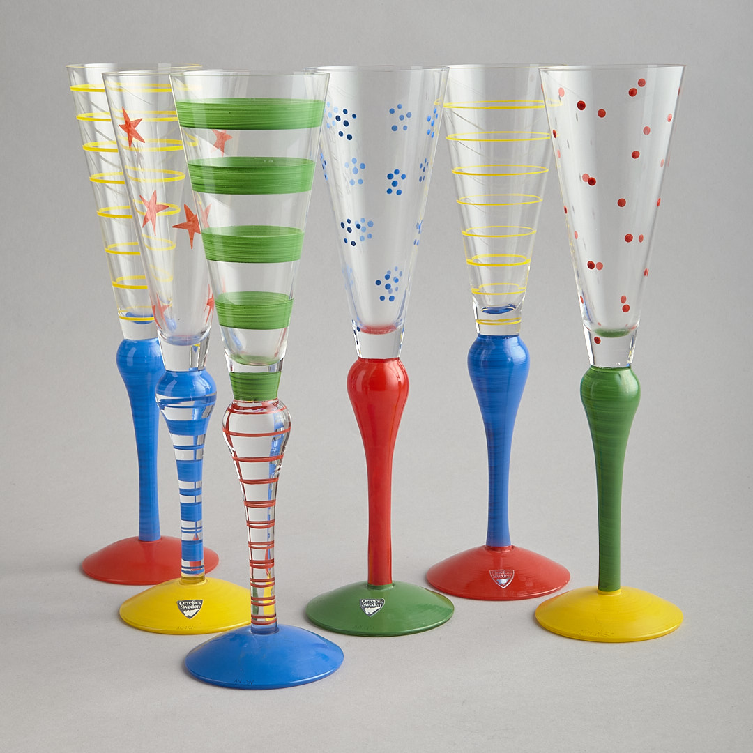 Orrefors – ”Clown” Champagneglas 6 st