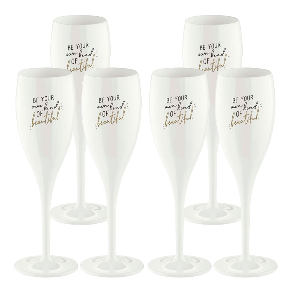 Koziol - Cheers Champagneglas med text 6-pack Be your own kind of beautiful