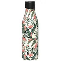 Les Artistes Bottle Up Design termoflaske 0,5L hvit/grønn/rosa med palmedekor