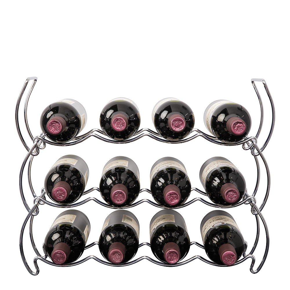 Vinställ stapelbar 12 flaskor Krom