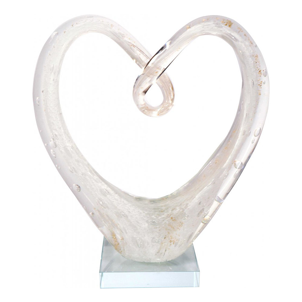 Läs mer om RBA Sweden - Glasskulptur Hjärta 28 cm Vit