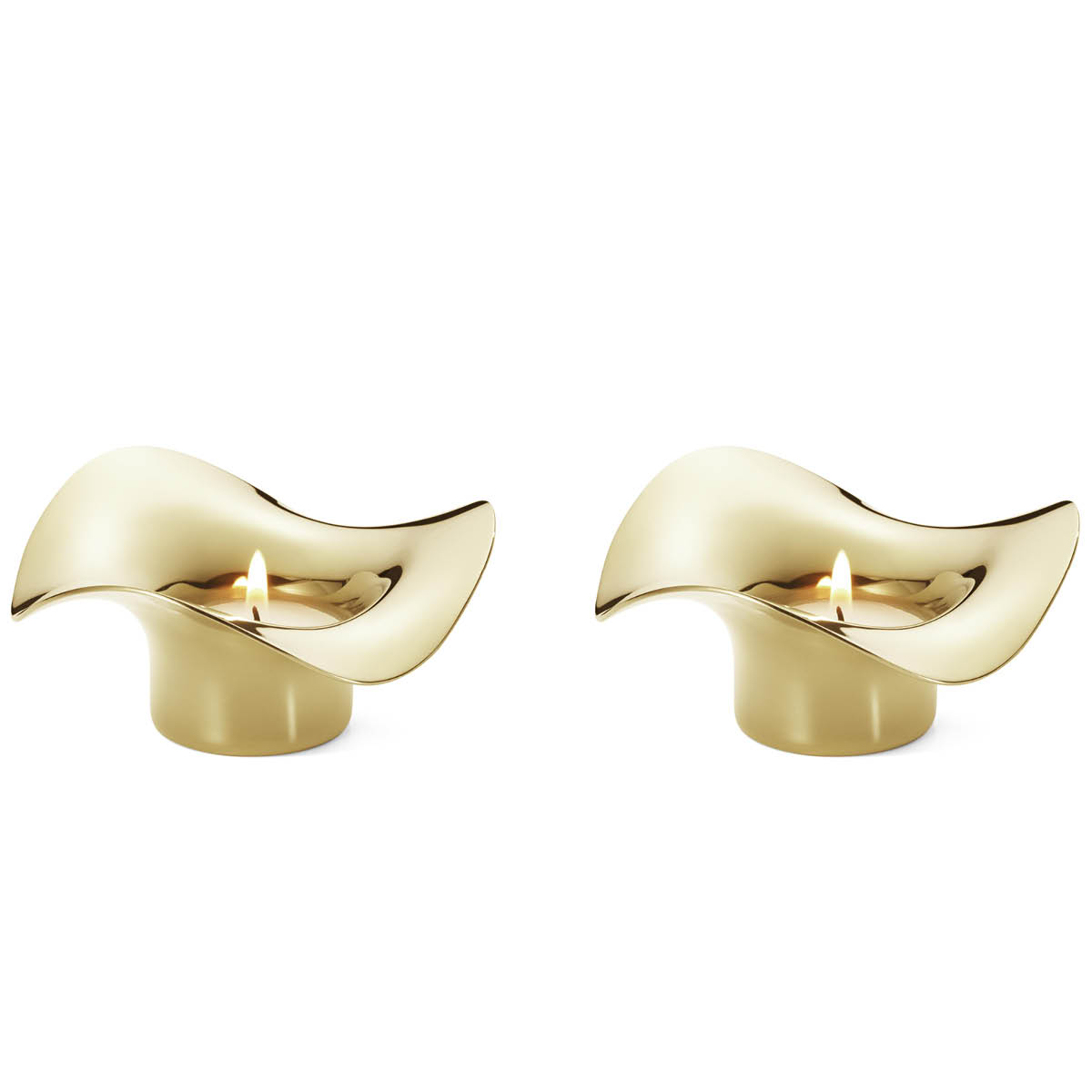 Läs mer om Georg Jensen - Cobra Värmeljushållare 4,3 cm 2-pack Guldpläterade