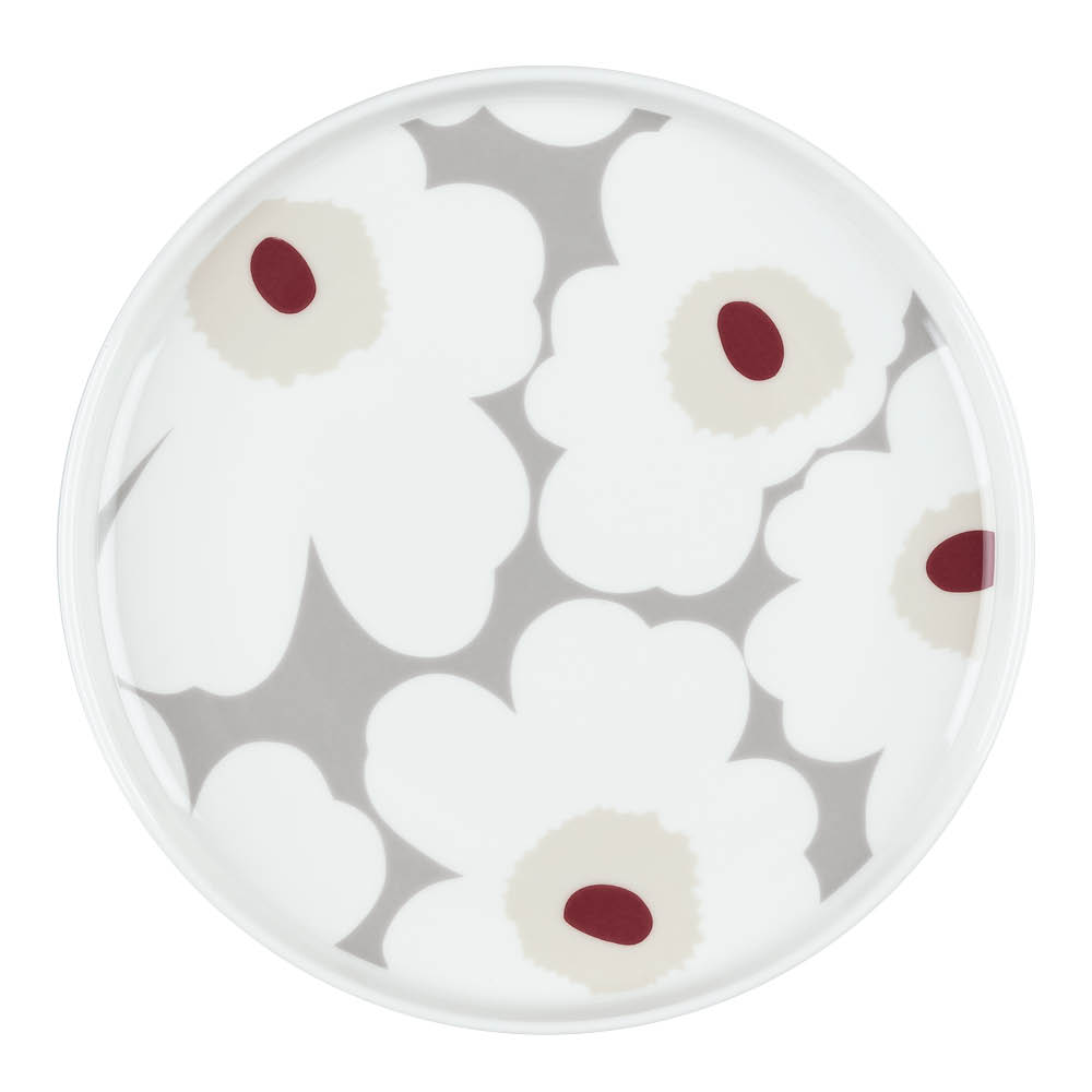 Marimekko – Oiva Unikko Tallrik 20 cm Grå