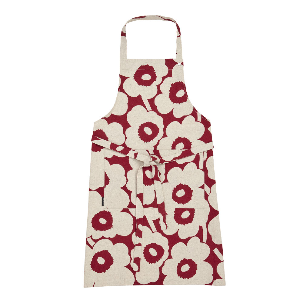 Marimekko - Pieni Unikko Förkläde 85 cm Bomull, Röd