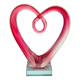 RBA Sweden Glasskulptur Hjärta 28 cm Rosa