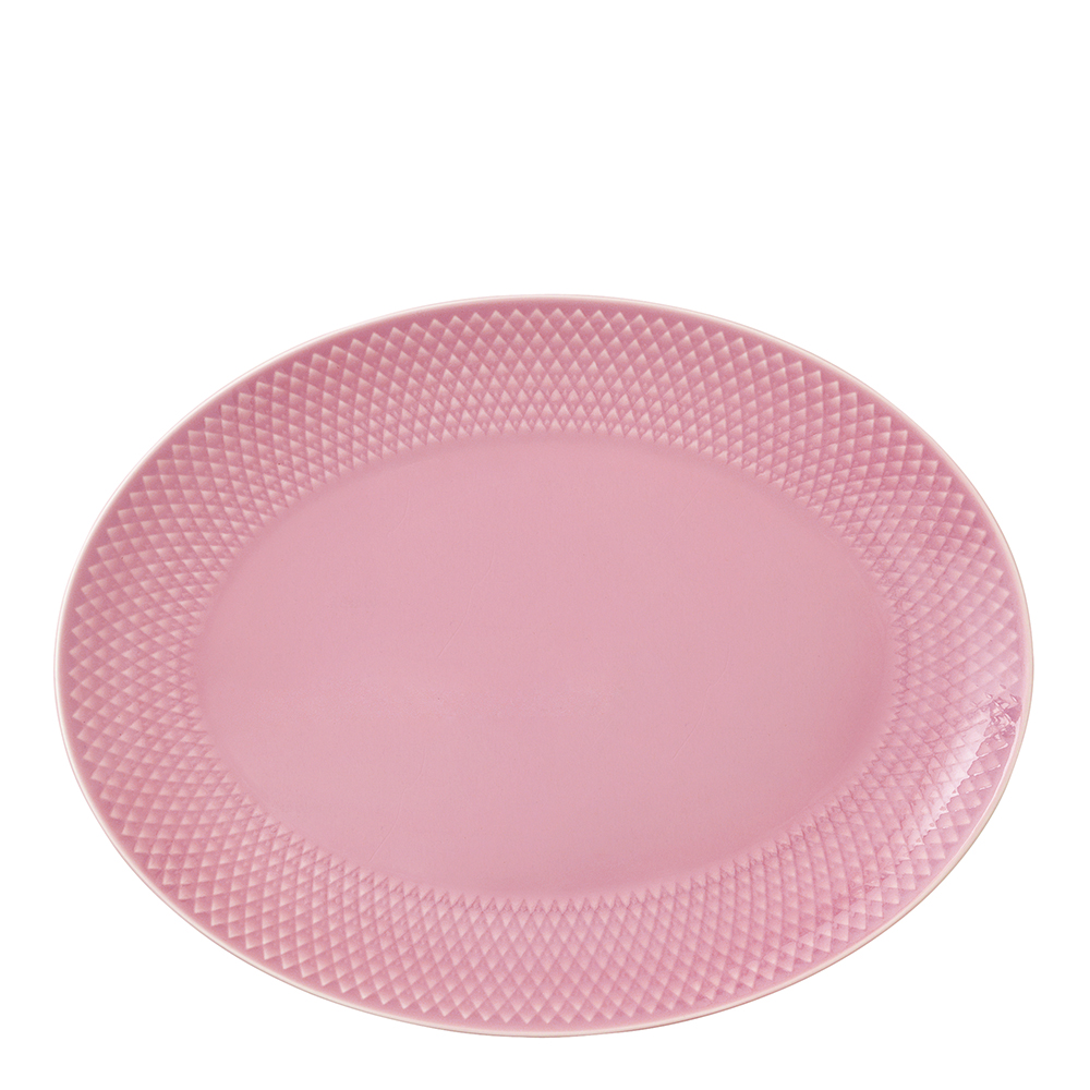 Lyngby Porcelain - Rhombe Color Serveringsfat Ovalt 28.5x21.5 cm Rosa
