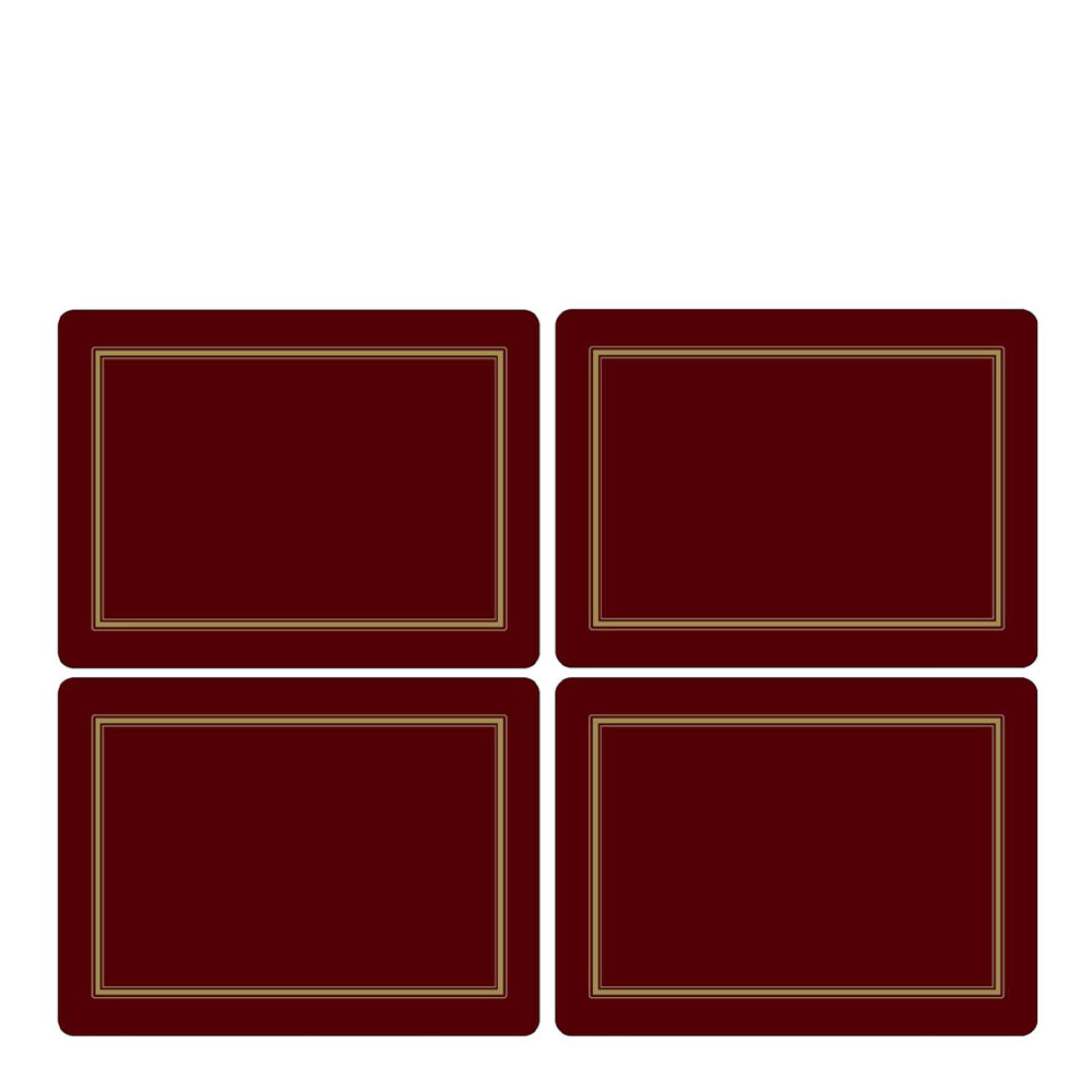 Pimpernel Classic Tablett 40×30 cm 4-pack Vinröd