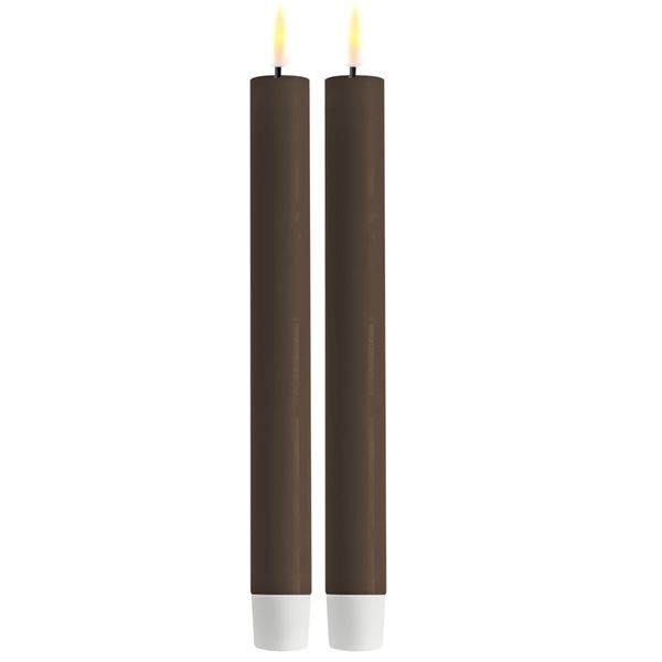 DeluxeHomeart - Kronelys LED 2x24 cm 2 stk mokka
