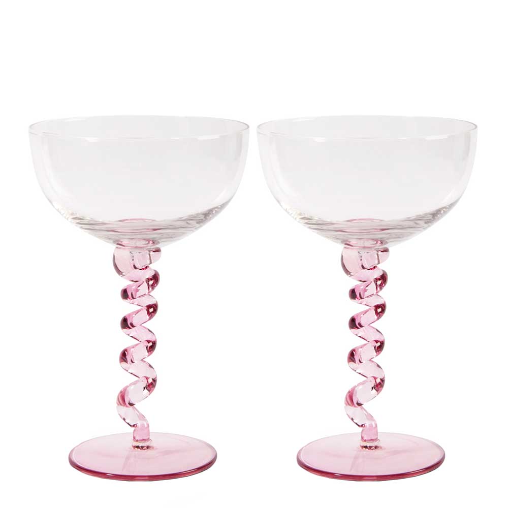 & klevering Spiral Champagne Coupe 2-pack Rosa