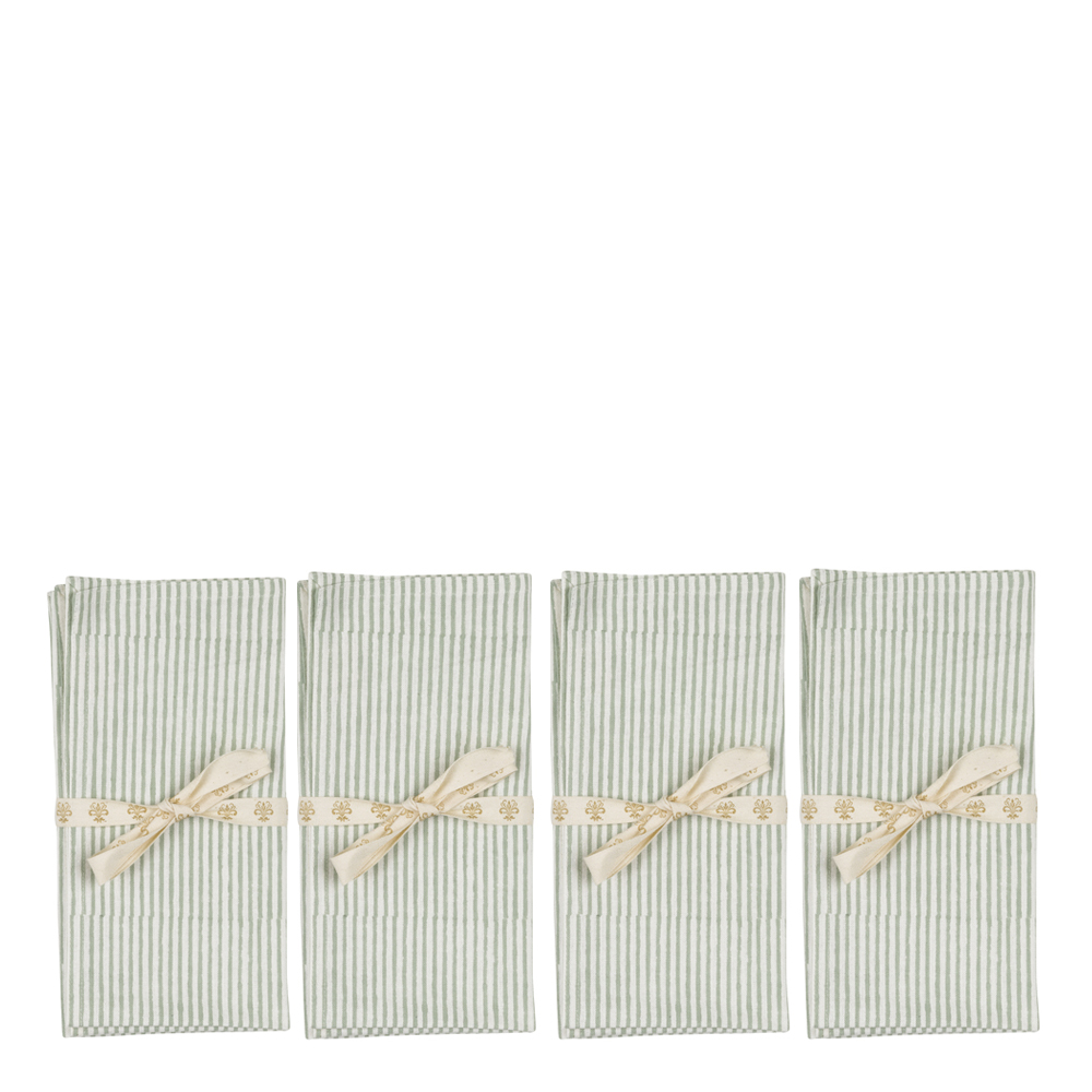 Chamois – Stripe Randig Servett 4-pack 50×50 cm Seafoam