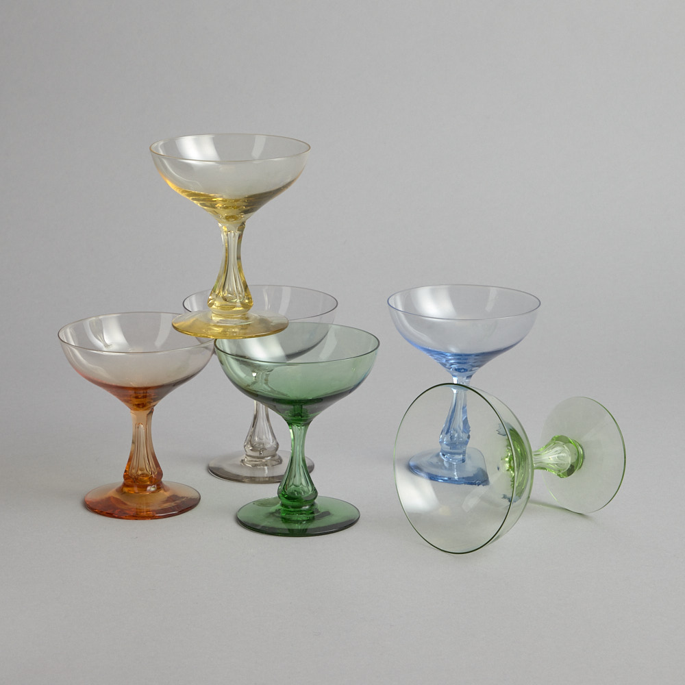 Vintage - SÅLD Likörglas i olika färger 6 st