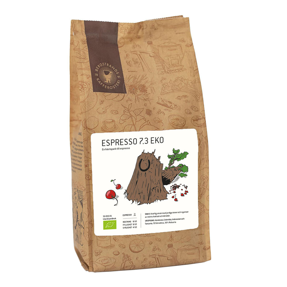 Läs mer om Bergstrands Kafferosteri - Espressobönor 7.3 Eko 1 kg