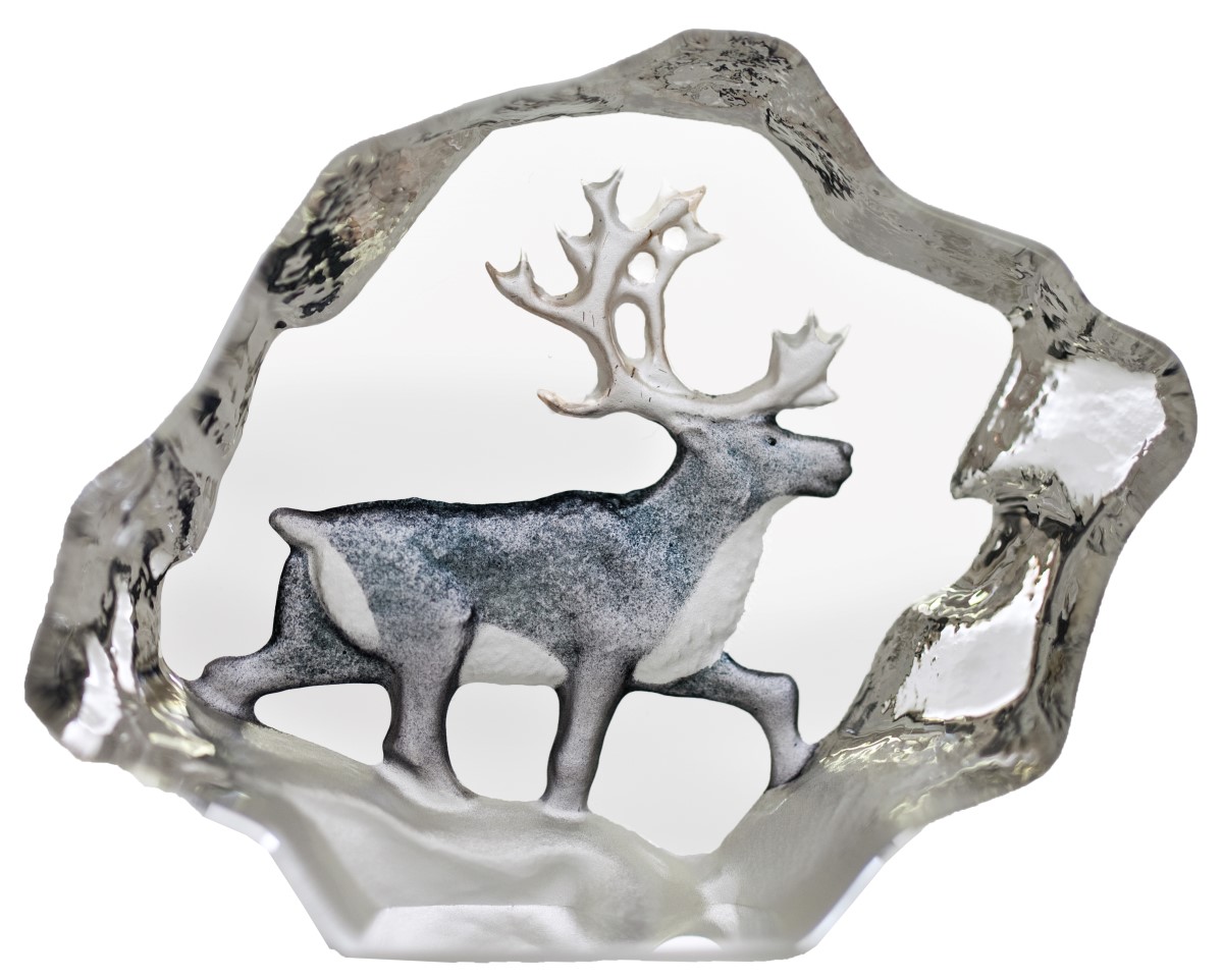 Målerås Glasbruk - Wildlife Ren miniatyr