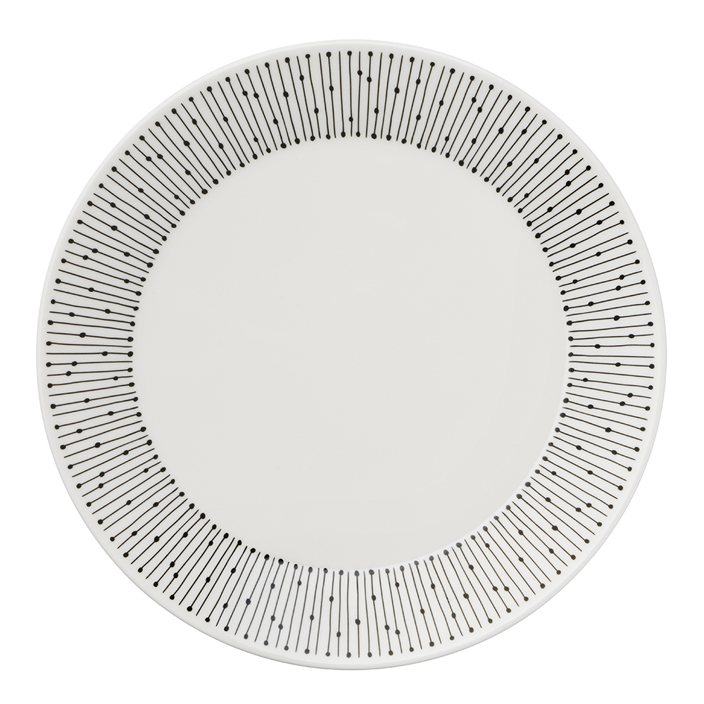 Arabia - Mainio Sarastus tallerken 19 cm hvit/svart