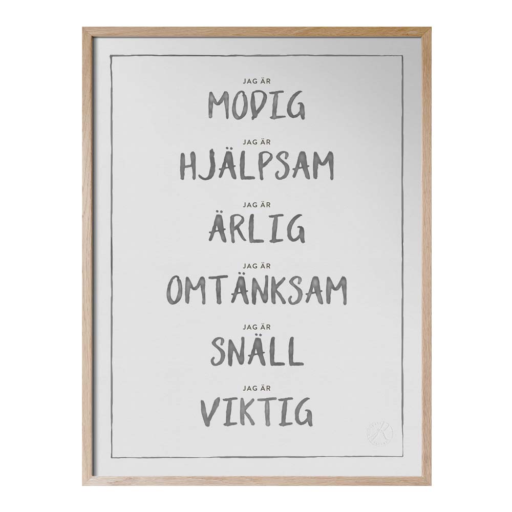 Kunskapstavlan® - Poster 30x40 cm Jag är Dark Grey