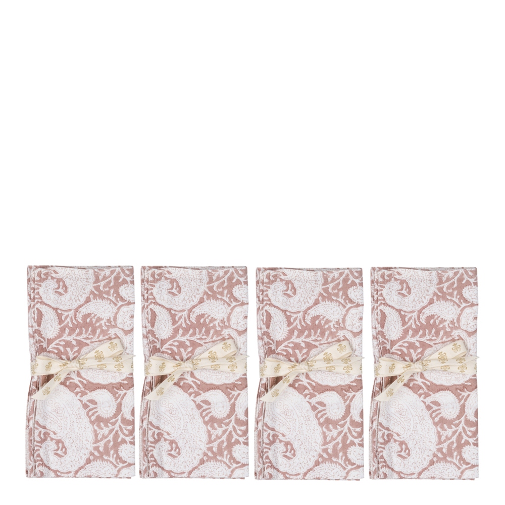 Läs mer om Chamois - Big Paisley Servett 4-pack 50x50 cm Rosa