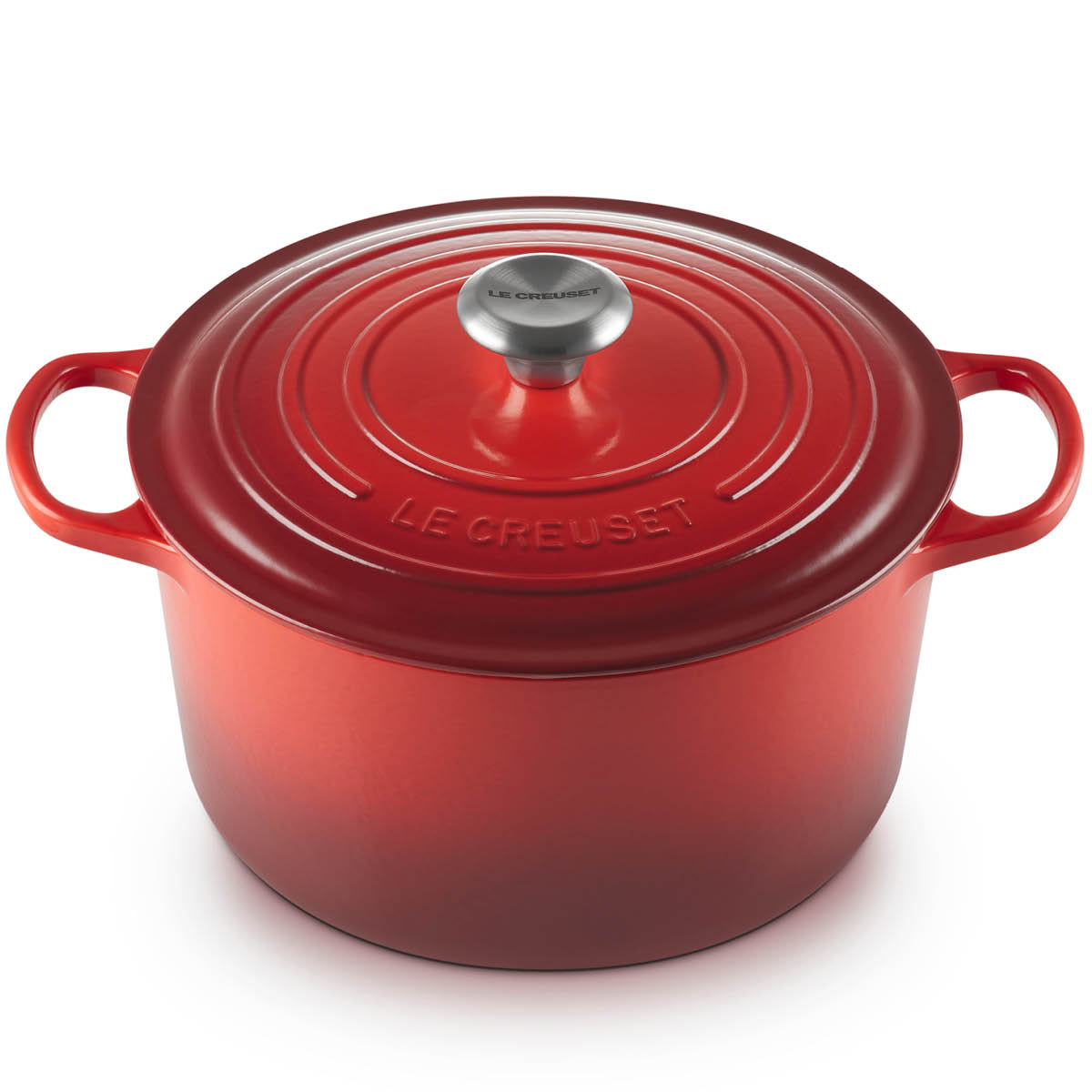 Läs mer om Le Creuset - Signature Gjutjärnsgryta rund 26 cm 6,3 L Cerise