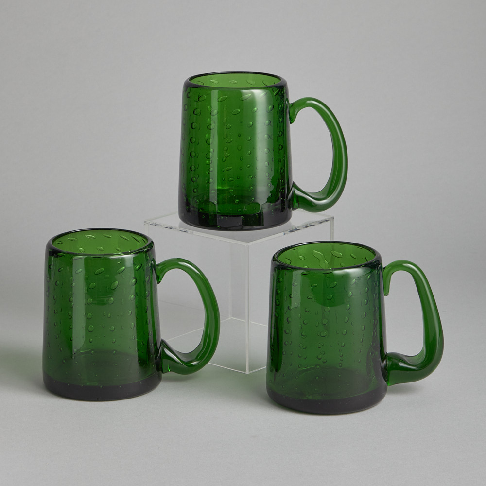 Vintage - SÅLD Gröna Ölglas 3 st