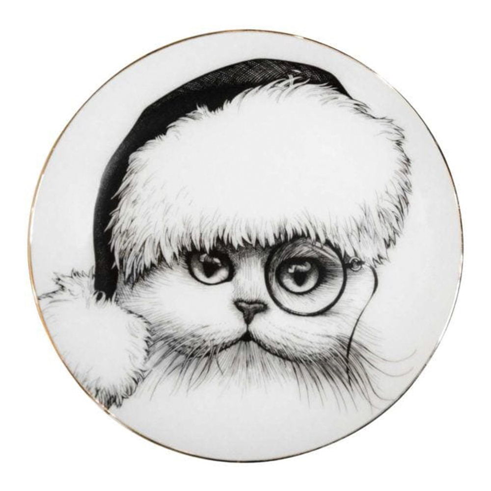 Rory Dobner – Perfect Plate Christmas Santa Cat 16 cm