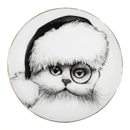 Rory Dobner Perfect Plate Christmas Santa Cat 16 cm