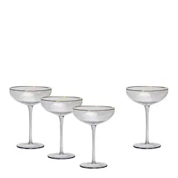 Modern House Champagneglass med gullkant 23 cl 4-pk Soft Grey 