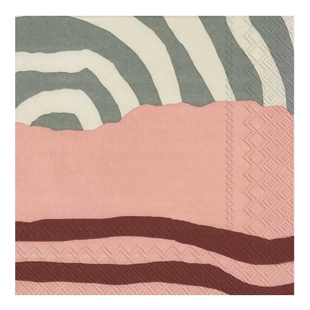 Läs mer om Marimekko - Servett Vuosirenkaat 33x33 cm Beige, grön, rosa