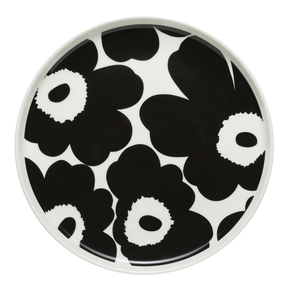 Marimekko Unikko Lautanen 20 cm Musta/Valkoinen