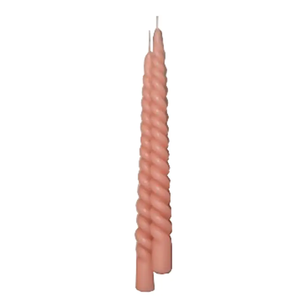 Kierrekynttilä 29 cm 2 kpl Koralli