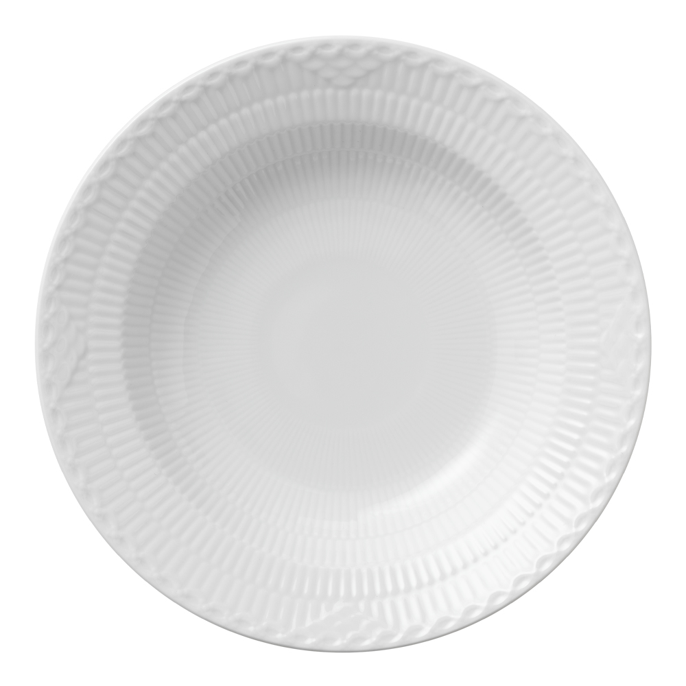 Royal Copenhagen - White Fluted Half Lace Tallrik Djup 21 cm
