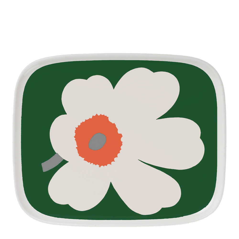 Marimekko - Oiva Unikko 60th anniversary tallerken 15x12 cm hvit/grønn/oransje