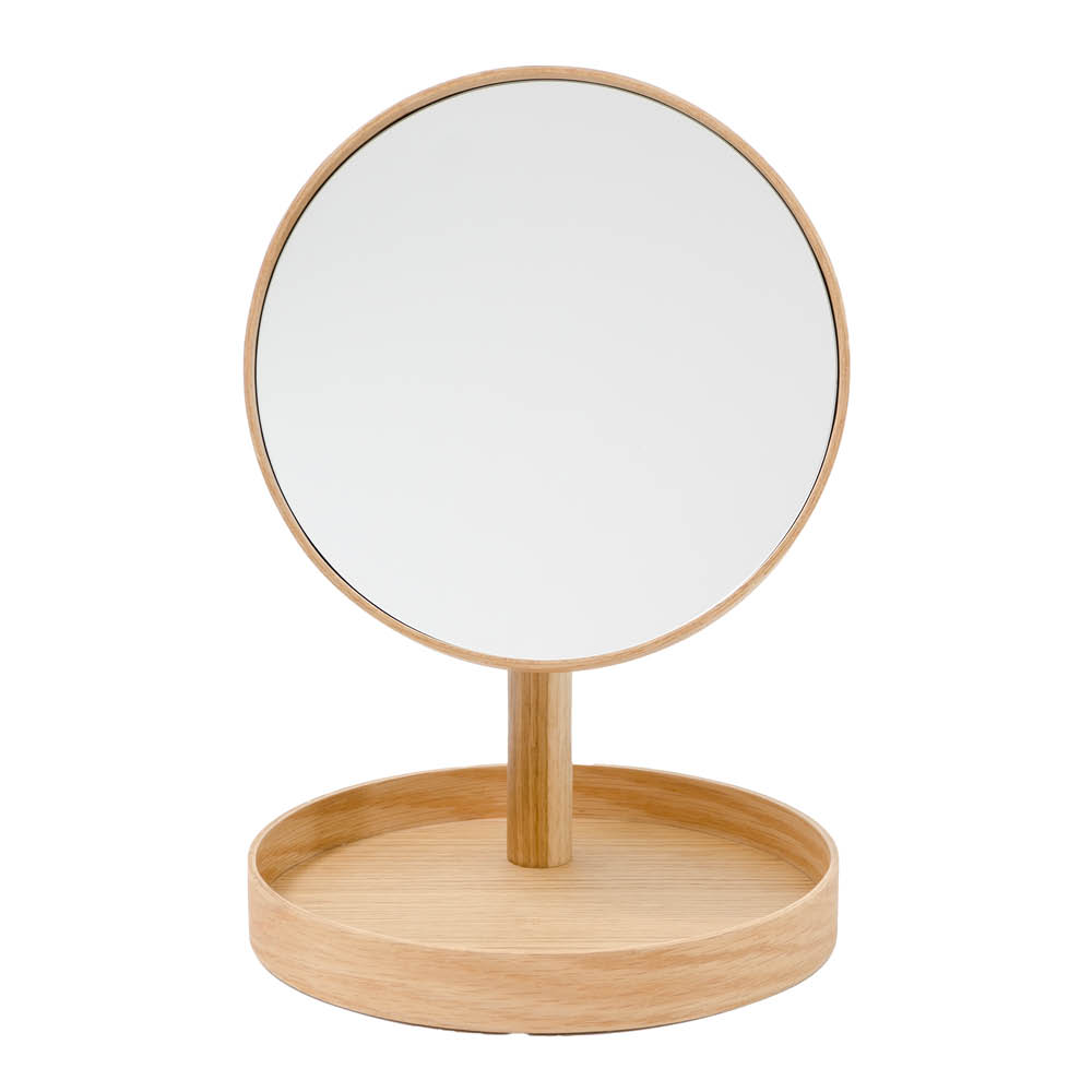 Läs mer om Wirew - Magnify Mirror Bordsspegel med bricka 25 cm Ek