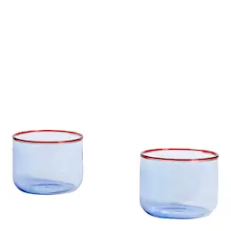 Hay Tint Glas 2-pack  Blå/Röd kant 