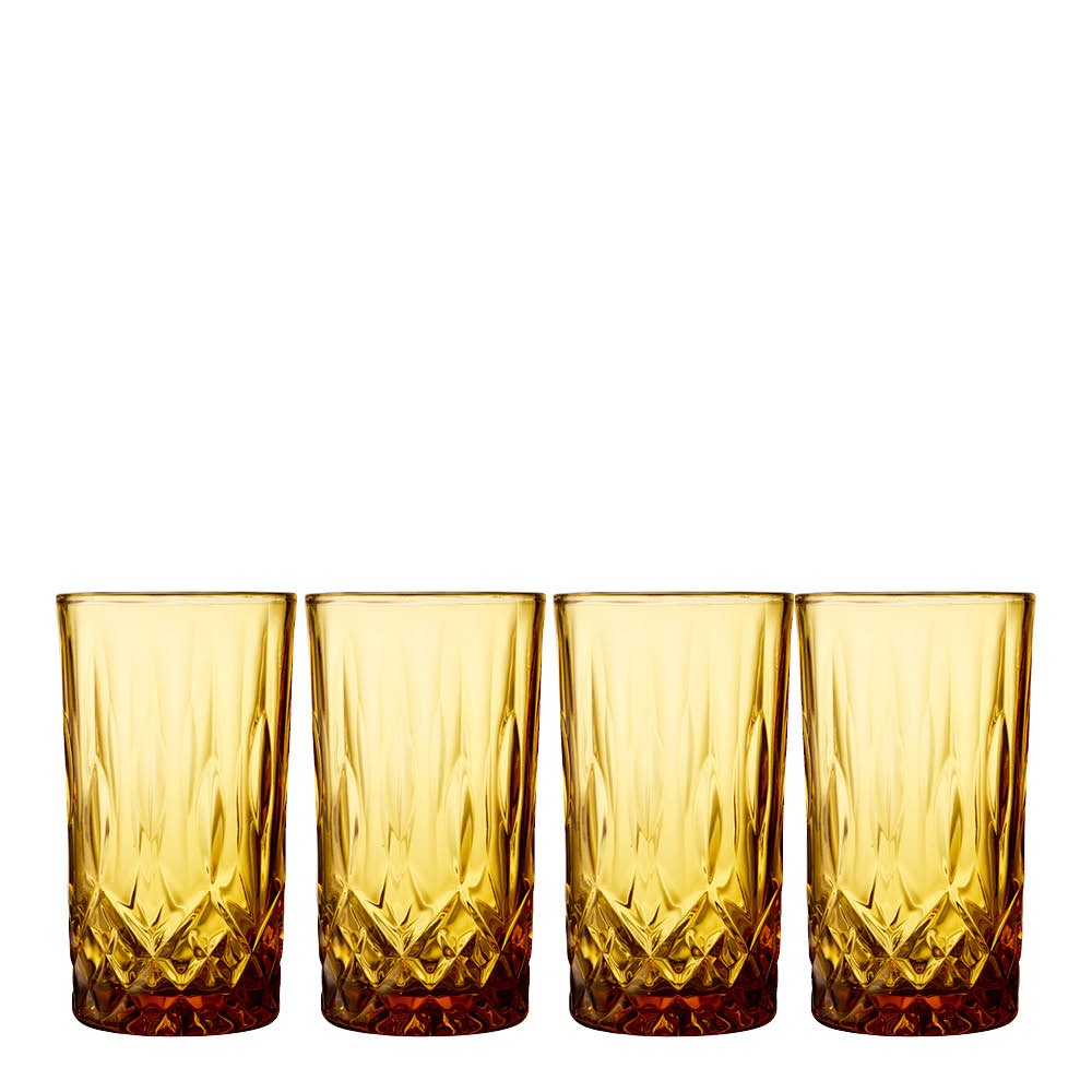 Lyngby Glas – Sorrento Highball 38 cl 4-pack Amber