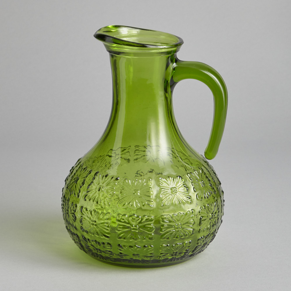Vintage – SÅLD Kanna i Grönt Glas