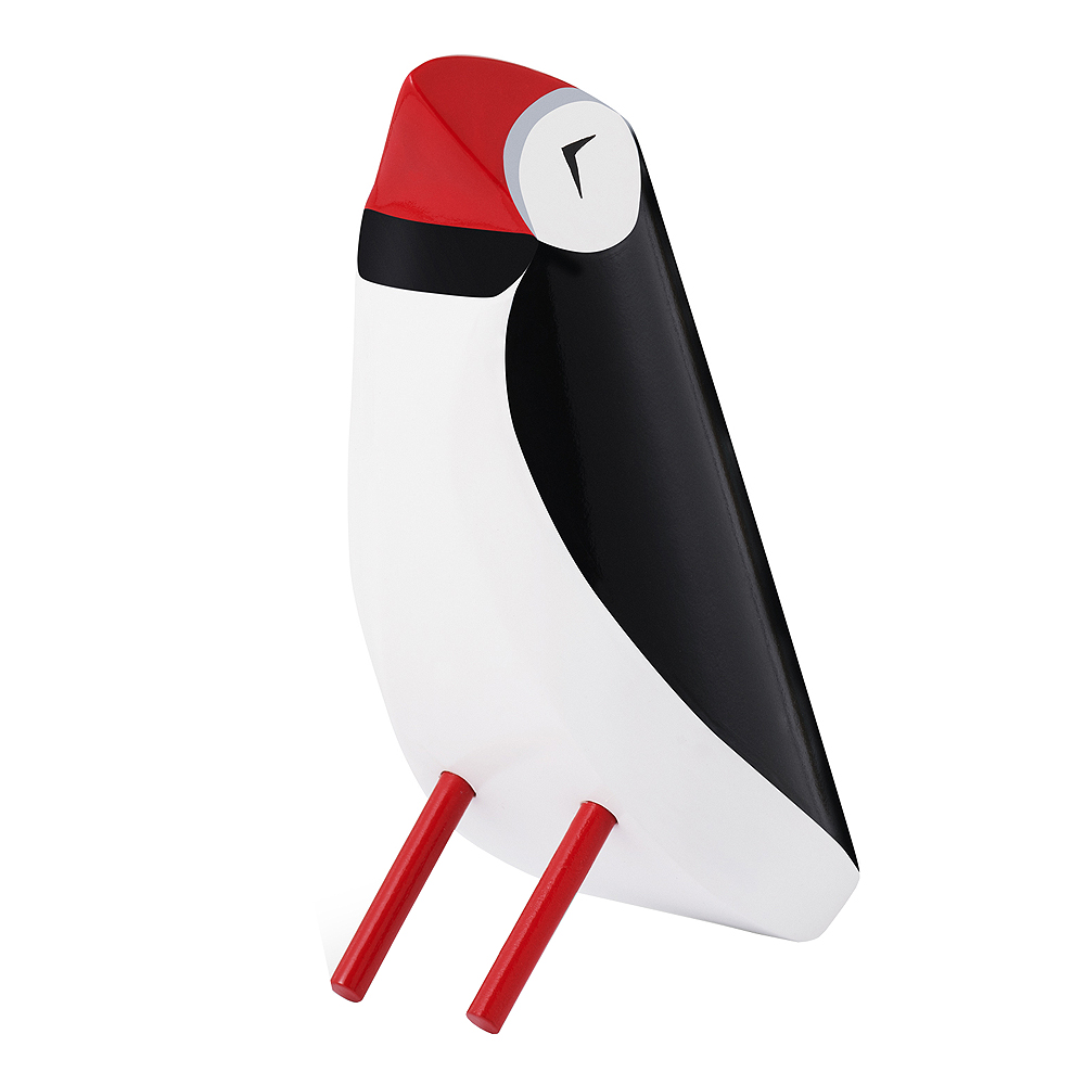 Normann Copenhagen - Puffin Fågel 16 cm målad Björk