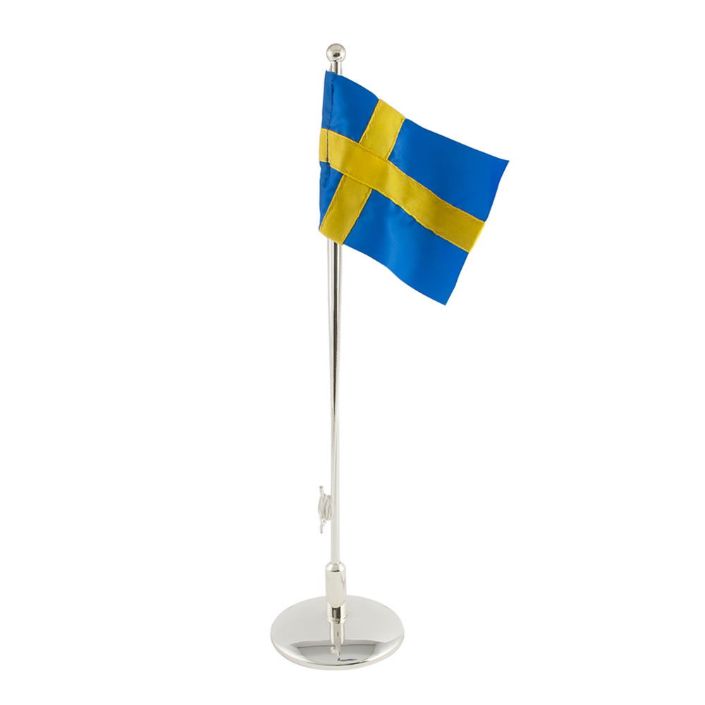Dacapo Silver Flaggstång med Svensk Flagga Nysilver 33 cm