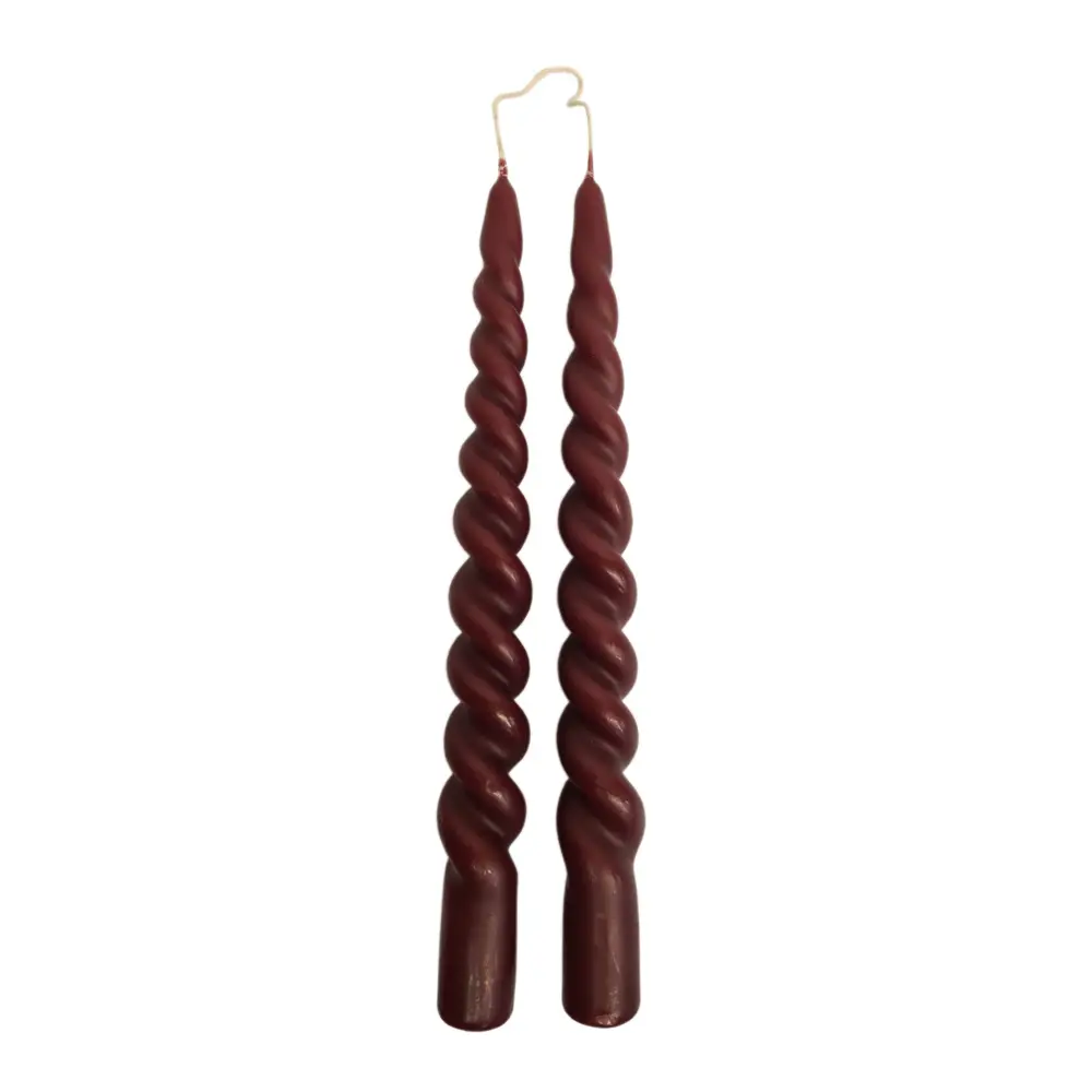 Kierrekynttilä 24 cm 2 kpl Viininpunainen