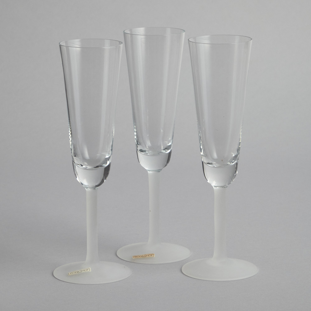 Kosta Boda - Champagneglas med Frostad Fot 3 st