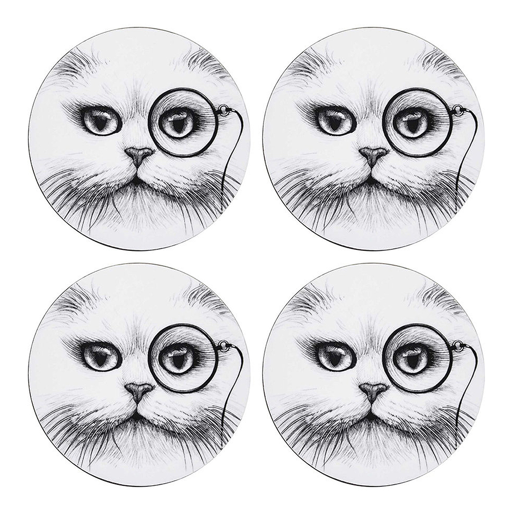 Rory Dobner – Glasunderlägg Cat Monocle 4-pack