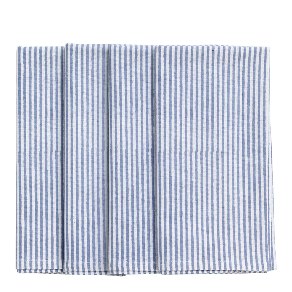 Chamois – Stripe Randig Servett 4-pack 50×50 cm Blåklint