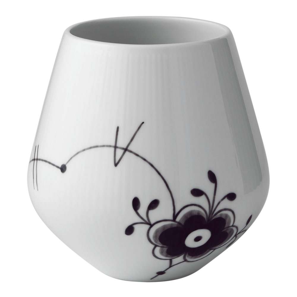 Royal Copenhagen - Sort Mega Riflet vase 15 cm