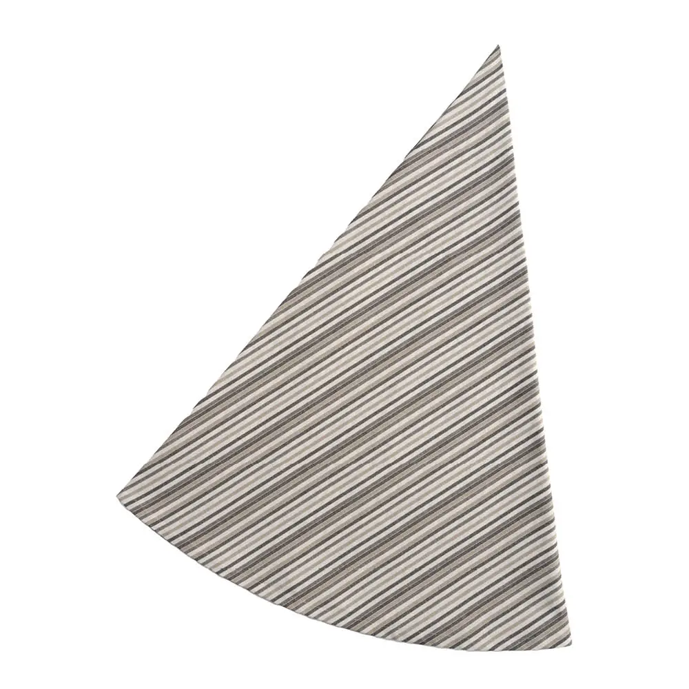 Duk rund 180 cm small stripes hvit/grå