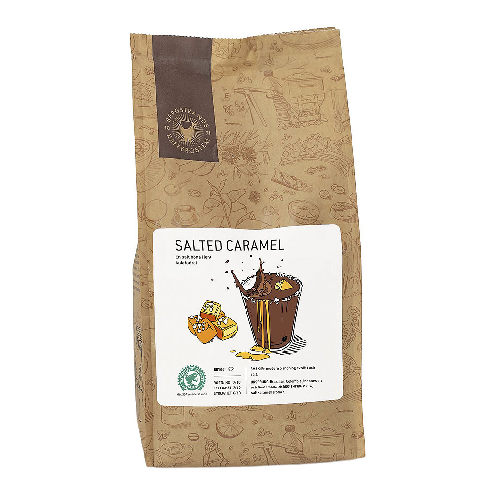 Läs mer om Bergstrands Kafferosteri - Bryggkaffe Malet Salted Caramel 250 g