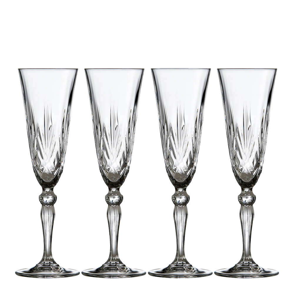 Lyngby Glas – Melodia Champagneglas 16 cl 4-pack Klar