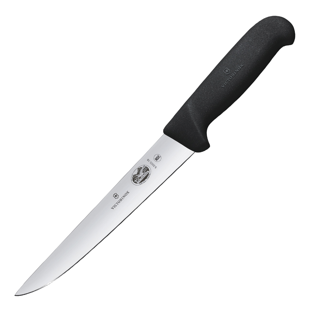 Victorinox - Fibrox utbeiningskniv rett 18 cm svart