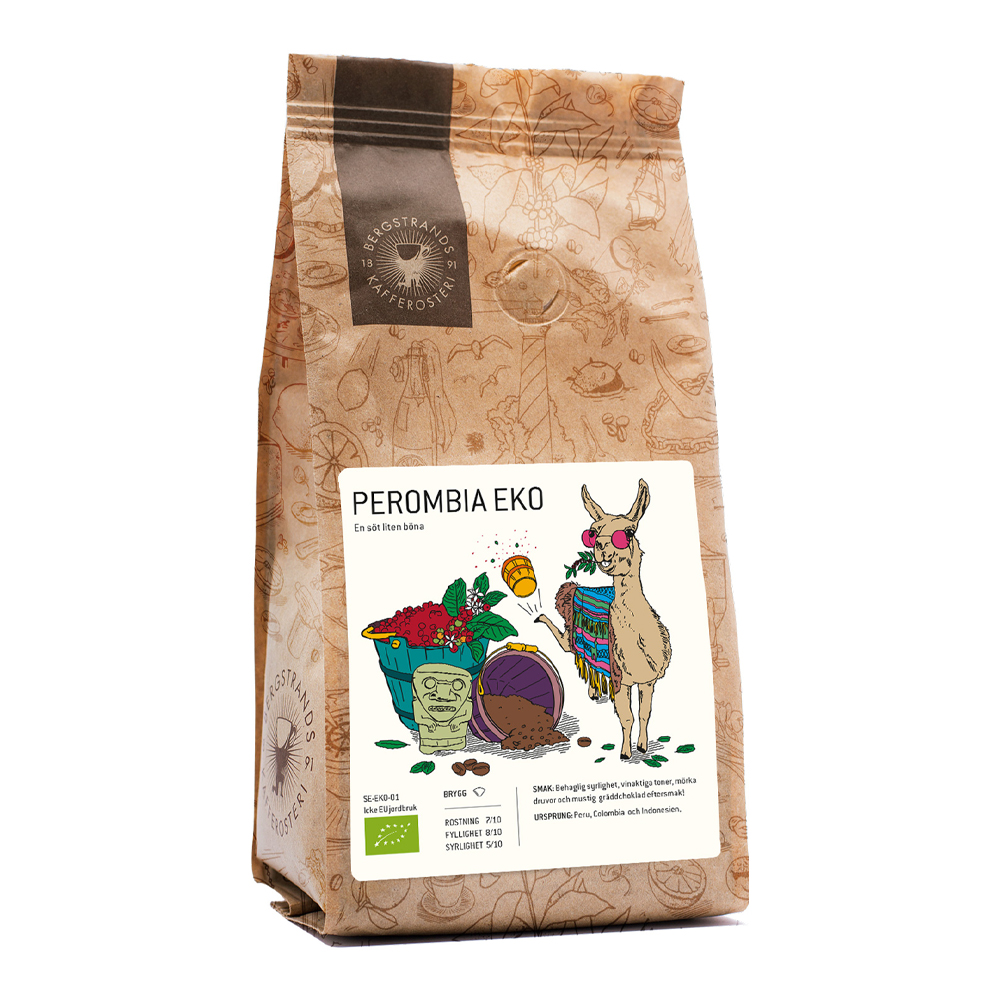 Läs mer om Bergstrands Kafferosteri - Perombia Hela kaffebönor Eko 1 kg