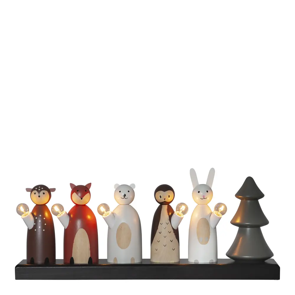 Forest Friends adventslysestake 19 cm multi