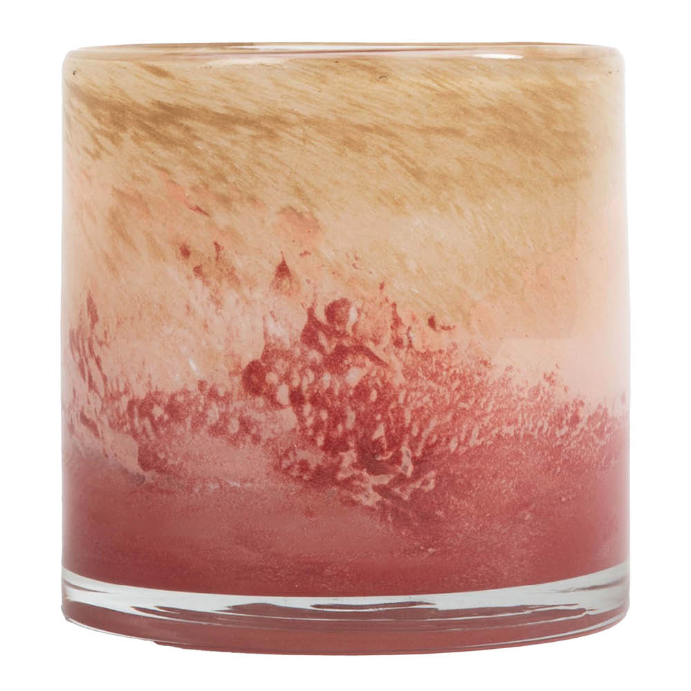 Byon – Calore Ljuslykta 10×10 cm Rosa/Beige/Bordeaux