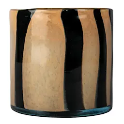 Byon Calore telysholder 15x15 cm beige/svart striper